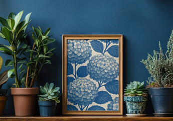 Elegant Plants With Framed Art Mockup PSD