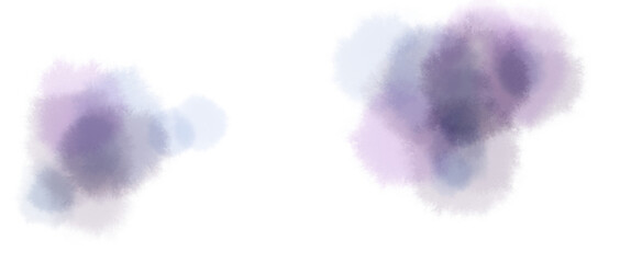 紺色や紫色の滲んだ水彩テクスチャのふんわり花のようなあしらい素材