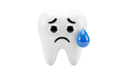 Sad Tooth with a Blue Tear Drop