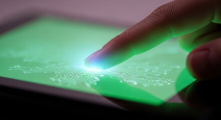 Digital interface exploration on touch screen showcasing user interaction and technology integration