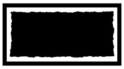 Black rectangular bold frame, or cinema border icon, or travel message banner template