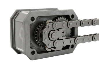 Industrial gear mechanism isolated on transparent background