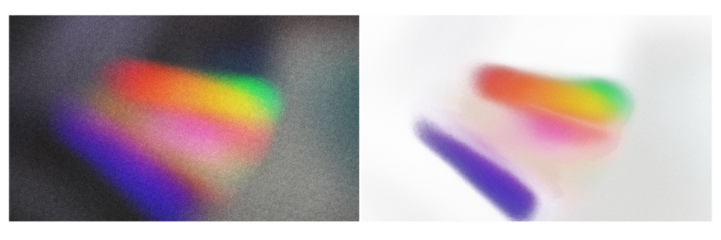 Blurred rainbow light refraction texture overlay effect for photo and mockups. Organic drop diagonal holographic flare on a white wall. Shadows for natural light effects