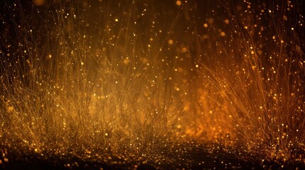 Glowing Particles and Sparkling Lights in Warm Color Palette