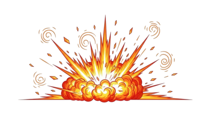 Vibrant explosion with fiery orange and yellow hues on black background