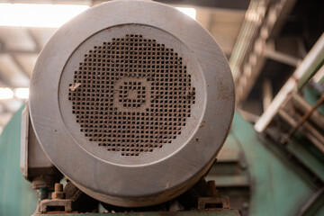 The factory workshop blower is in operation