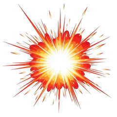 Vibrant explosion with dynamic orange and yellow burst