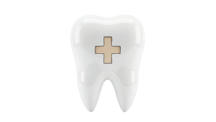 Tooth with Medical Cross Symbol