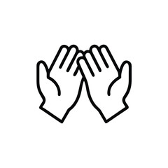 Fototapeta premium Ramadan Prayer Hands Line Icon Islamic Spiritual