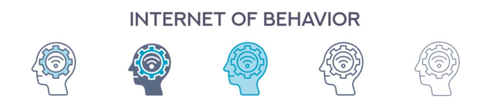 Internet Of Behavior Element For Design Graphic - Multi Styles. Vector Illustration Of Two Colored And Black. Multiple Icons Designs Can Be Used For Mobile, Ui, Web 
