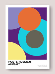 Minimalist Abstract Poster Design with Overlapping Colorful Circles and Geometric Composition