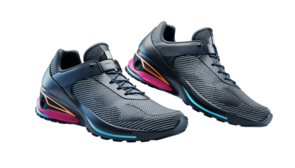Modern Athletic Running Shoes with Colorful Accents High Performance Footwear transparent background