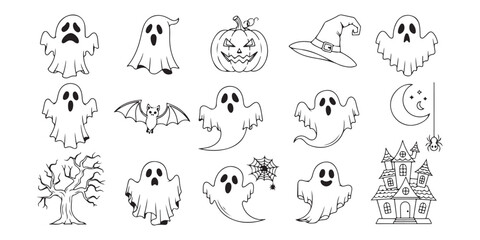 Obraz premium hand drawn vector set of hand drawn illustrations