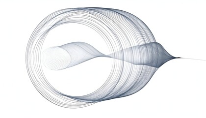 Abstract digital graphic of a 3D-like, flowing, and ethereal shape