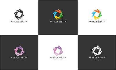 Teamwork or community unity modern logo template. Full color modern logo vector