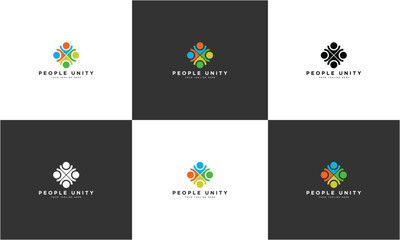 Teamwork or community unity modern logo template. Full color modern logo vector