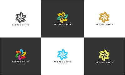 Teamwork or community unity modern logo template. Full color modern logo vector
