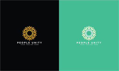 Teamwork or community unity modern logo template. Full color modern logo vector