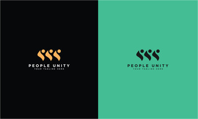 community unity or teamwork. modern vector logo design template