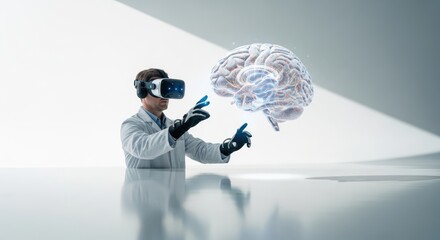 Virtual reality medical innovation exploring human brain anatomy visualization