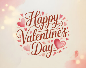 Beautiful Romantic Happy Valentine's Day Floral Greeting Card Background
