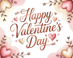 Beautiful Romantic Happy Valentine's Day Floral Greeting Card Background