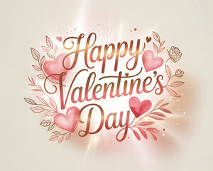 Beautiful Romantic Happy Valentine's Day Floral Greeting Card Background