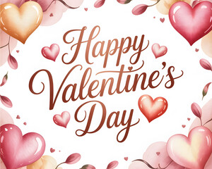 Beautiful Romantic Happy Valentine's Day Floral Greeting Card Background