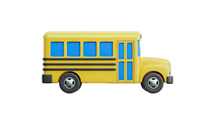 Stylized Yellow School Bus Icon