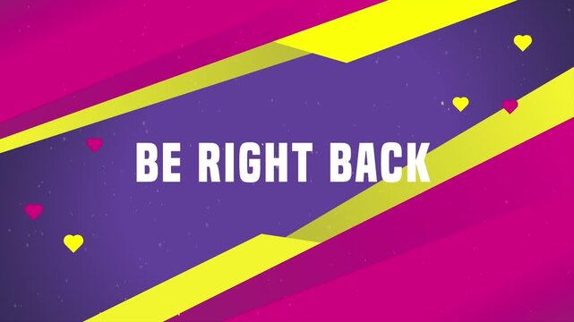 Be Right Back Intermission Text Wiggle Animation 4K Video