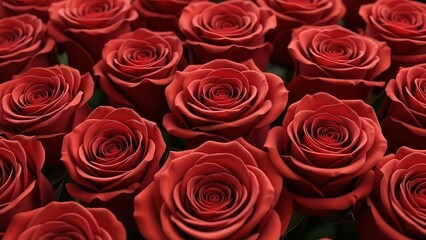 Naklejka premium Red Roses Beautiful Bouquet, Romantic Floral Background, Love and Passion
