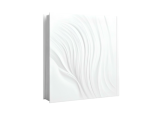 An off-white, textured cover book with flowing, layered abstract design