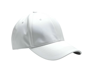 A pristine white baseball cap, slightly angled against a black backdrop (1)