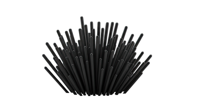 Abstract Arrangement of Black Cylinders - Powered by Adobe