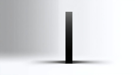 An abstract minimalistic black pillar stands tall, casting a shadow