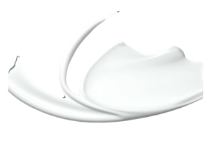 A smear of smooth, opaque white substance on a black background