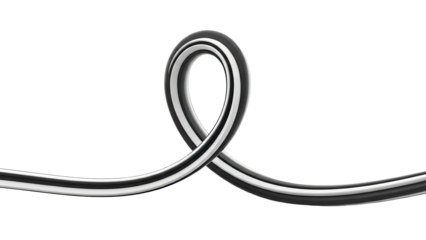 Abstract Curved Black and White Striped Tube