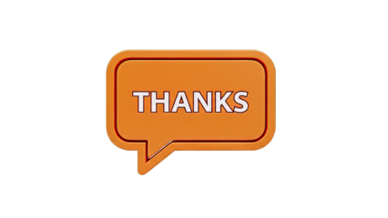 Orange Speech Bubble with "Thanks"