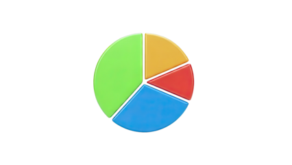 Colorful 3D Pie Chart on White Background