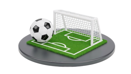 Soccer Goal and Ball Miniature Model
