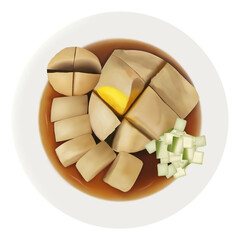 Illustration of pempek 