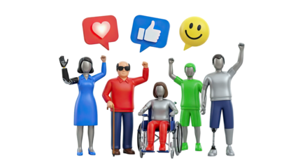 Diverse Group Celebrating Inclusivity with Social Media Icons
