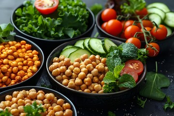 Fresh Colorful Ingredients for Healthy Meals and Salads Preparation