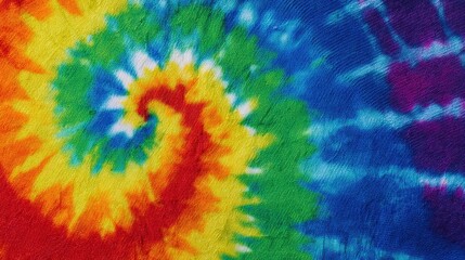 Vibrant tie-dye swirls in a spectrum of colors