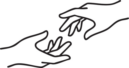 Obraz premium Receiving Hands Giving Charity Care Protection