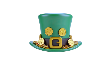 St. Patrick's Day Leprechaun Hat with Gold Coins and Shamrocks