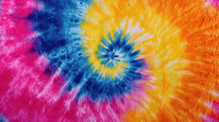 Vibrant tie-dye fabric with swirling colors
