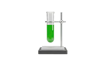 Test Tube with Green Liquid on Stand