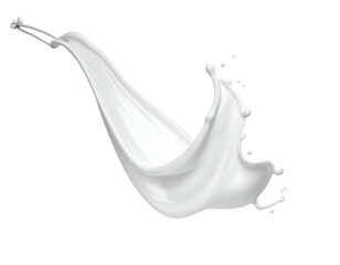 Dynamic close-up of a white liquid splash against a black background