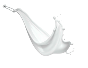 Dynamic close-up of a white liquid splash against a black background